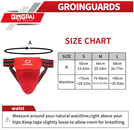 GINGPAI SPORT Red/Black Groin Guard